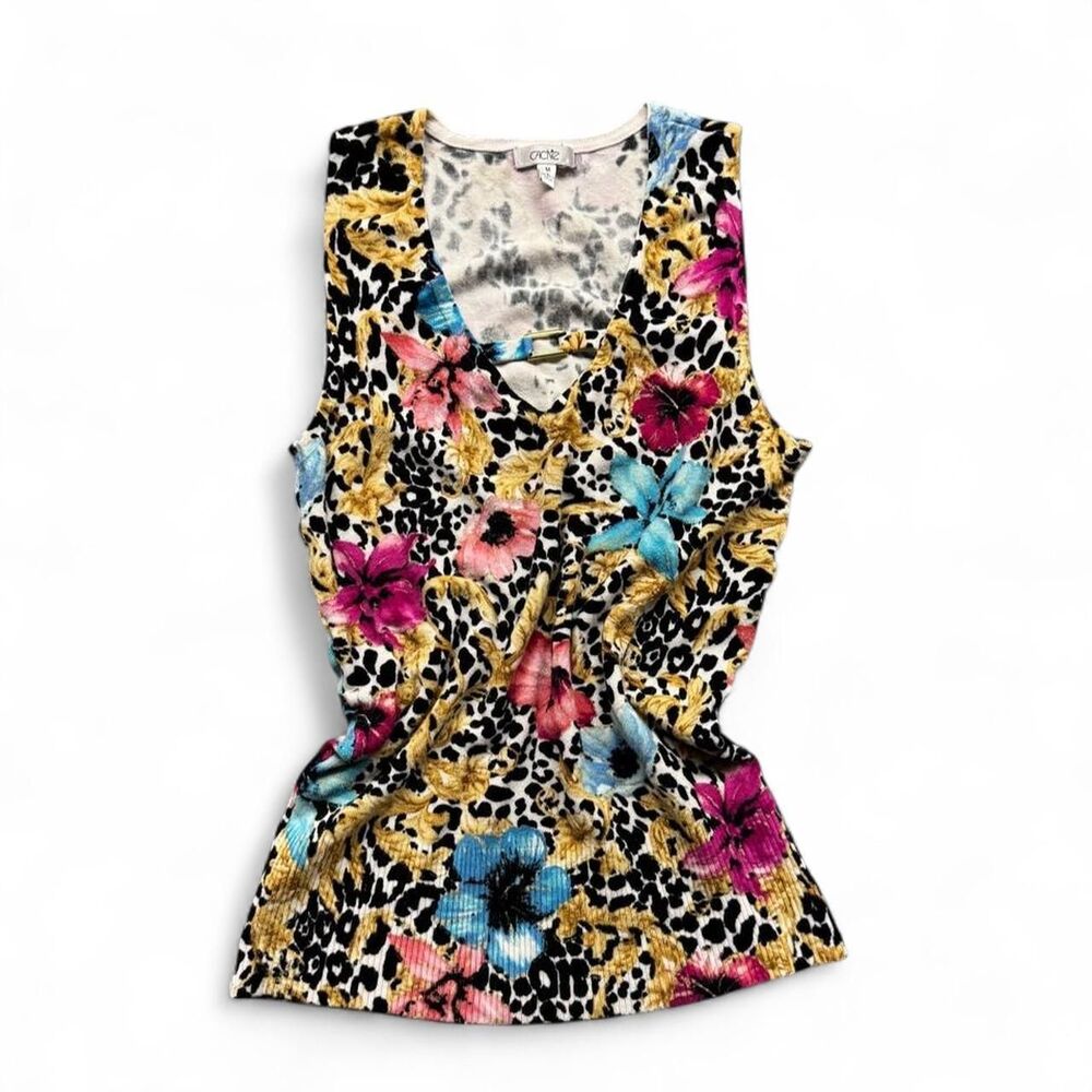 Cache Women's Leopard and Floral print Sleeveless Top